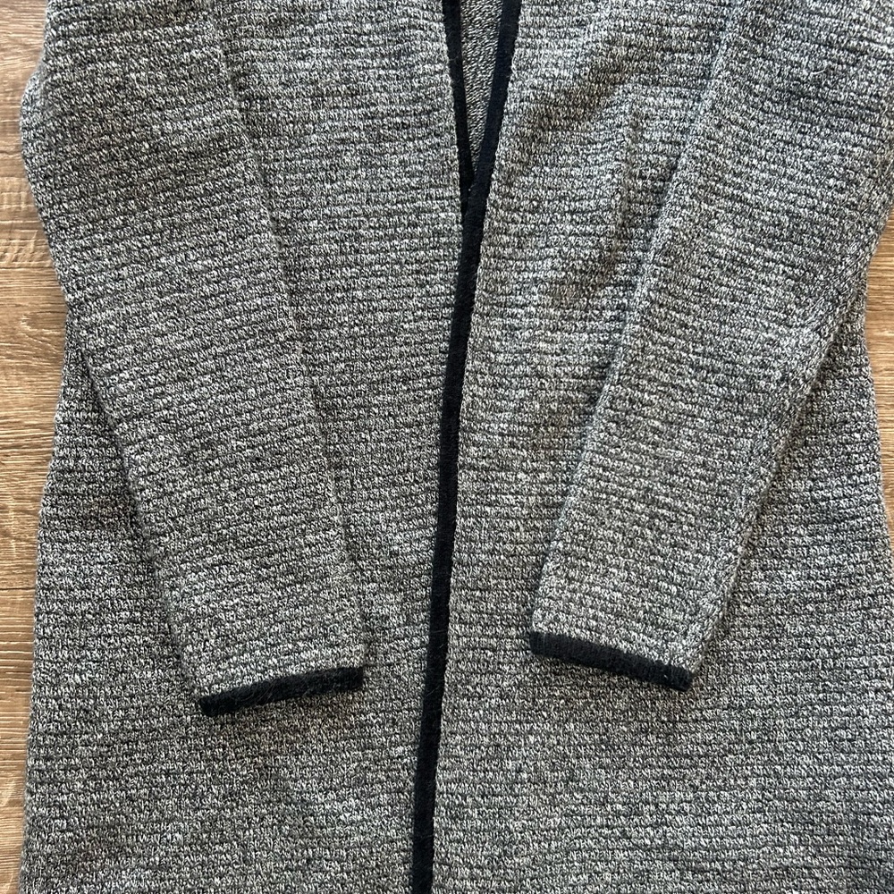 Talbots Gray Open-Front Sweater - Picture 3 of 6